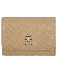 Tommy Hilfiger Überschlagbörse Damen TH Distinct Trifold Wallet Mono safari canvas