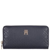 Tommy Hilfiger Langbörse Damen TH Distinct Large Zip Around Mono space blue
